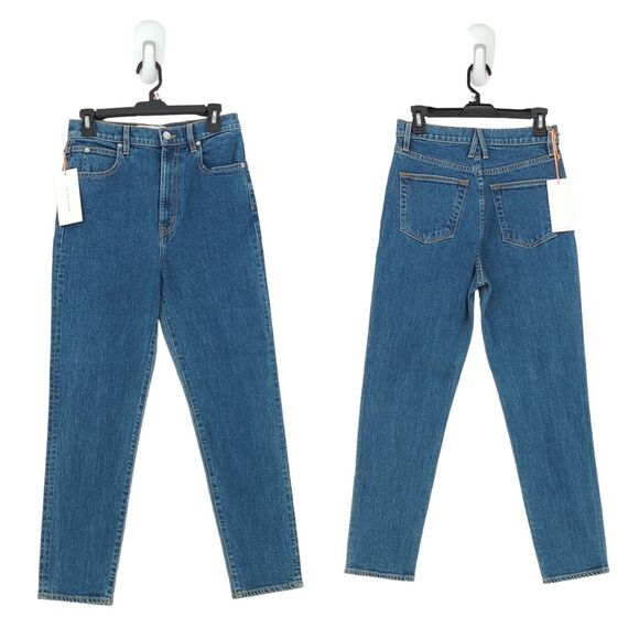 SLVRLAKE Women 28 Beatnik Jeans Promise Land Blue Ankle High Rise Slim Denim NEW - Picture 2 of 10